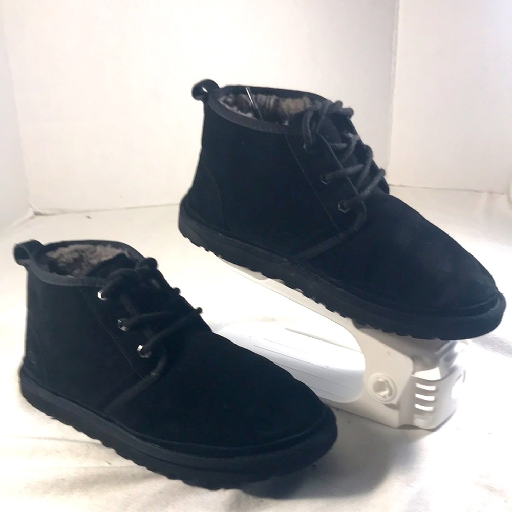 Ugg Mens Neumel Black Suede Chukka Lace Up Ankle Boots Size 9